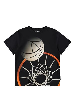 t-shirt in cotone nero con stampa MOLO KIDS | 1S26A2069830